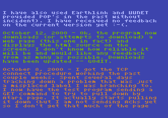 ProjectICE web page on ATARI-8-Bit with colored chars