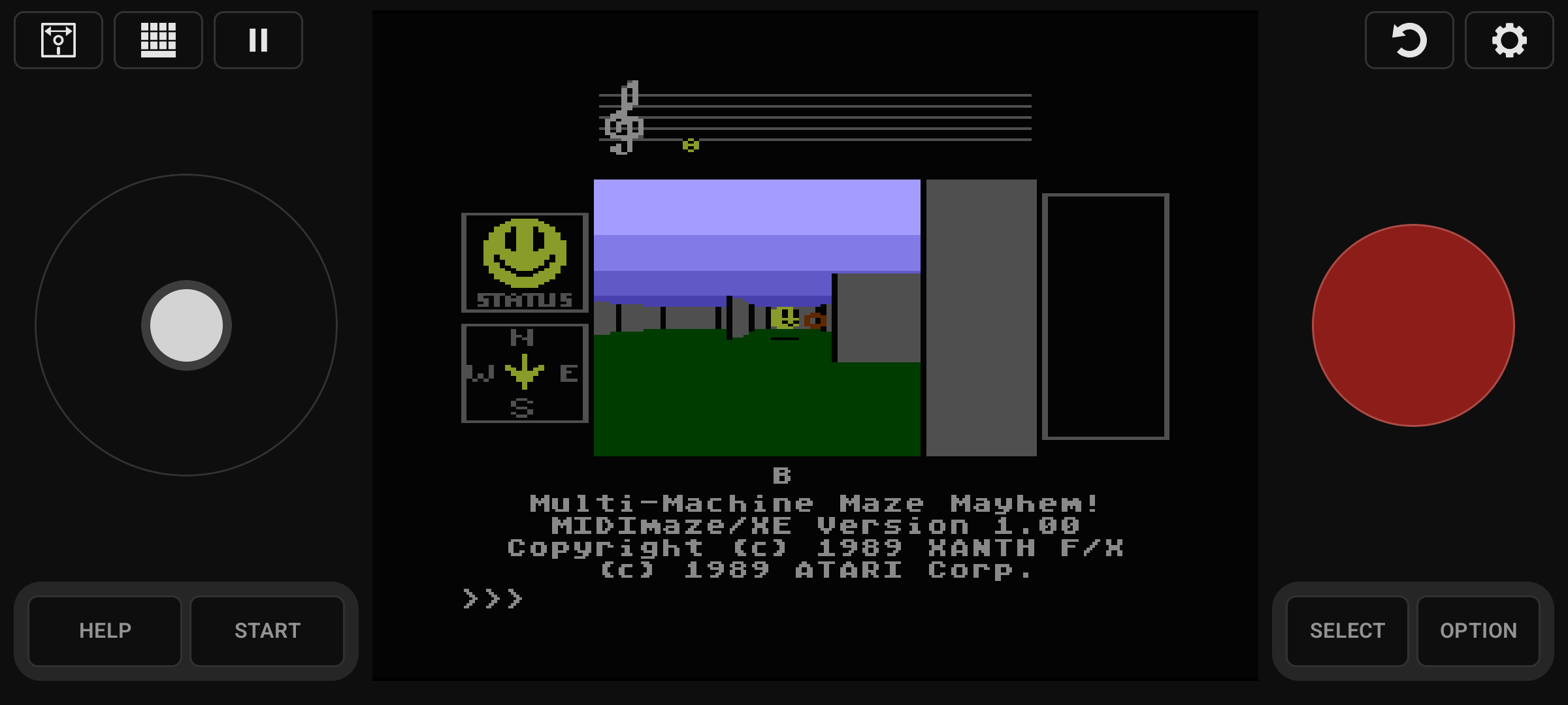 Midimaze auf Android im Emulator "FujiNet Go 800"