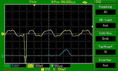 gelb: analog In <br />blau: Data In, XL Pin3