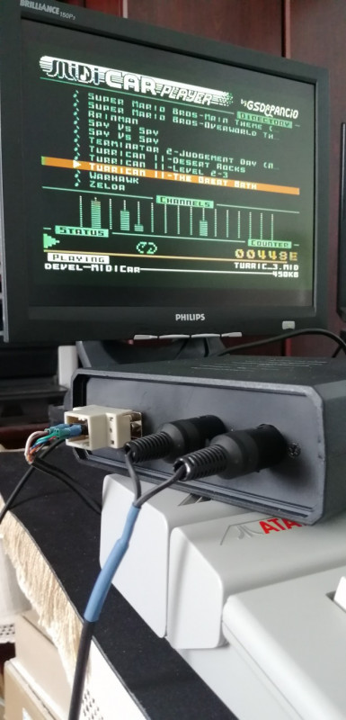 From left: SIO in DB 9 :(, MIDI-In and MIDI-Out jacks.