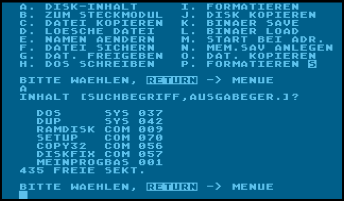 Disk Inhalt