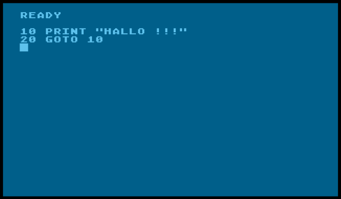 Programm eingeben